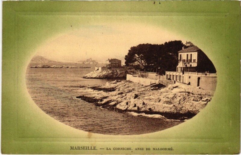 Carte postale ancienne Marseille La Corniche - Anse de Maldorme à Marseille