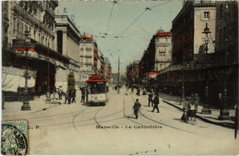 Carte postale ancienne Marseille La Cannebiere à Marseille