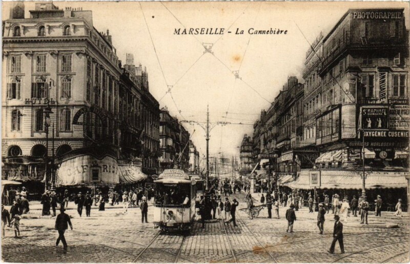 Carte postale ancienne Marseille La Cannebiere à Marseille