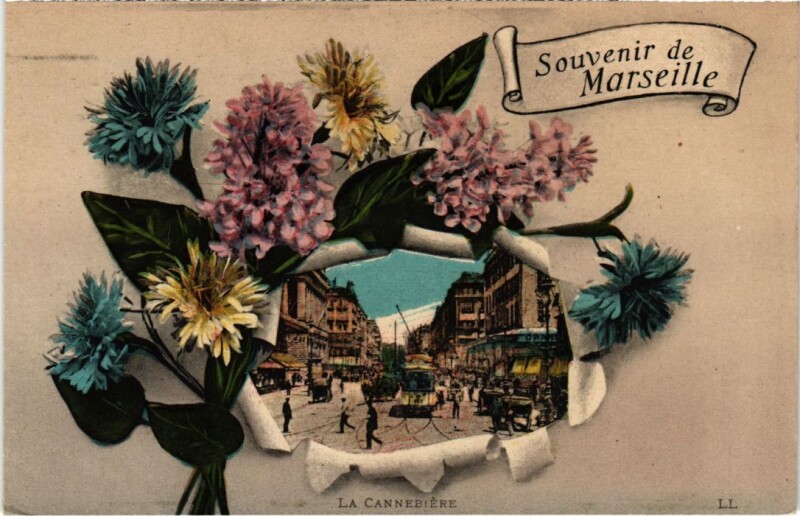 Carte postale ancienne Marseille La Cannebiere à Marseille