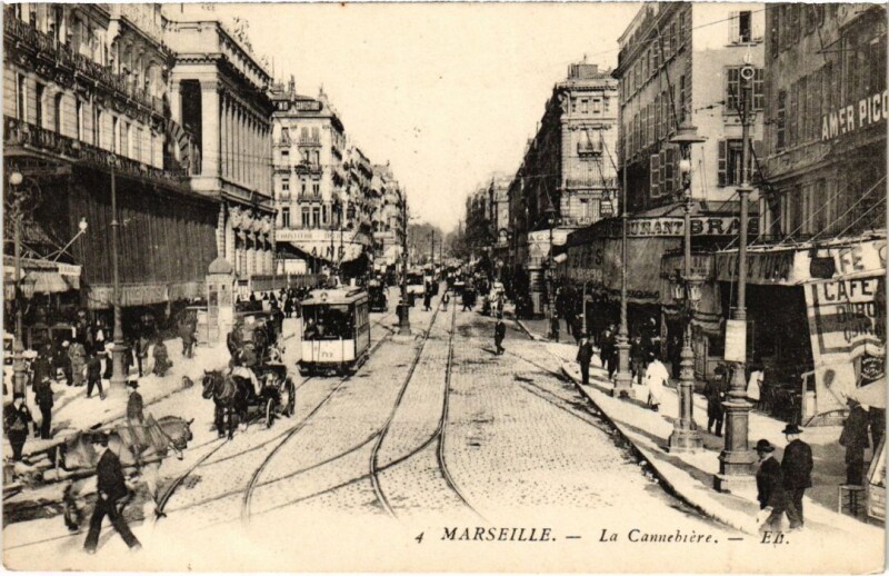 Carte postale ancienne Marseille La Cannebiere à Marseille