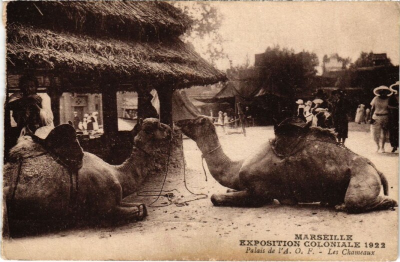 Carte postale ancienne Marseille Exposition Coloniale - Palais de l'A. O. F. à Marseille