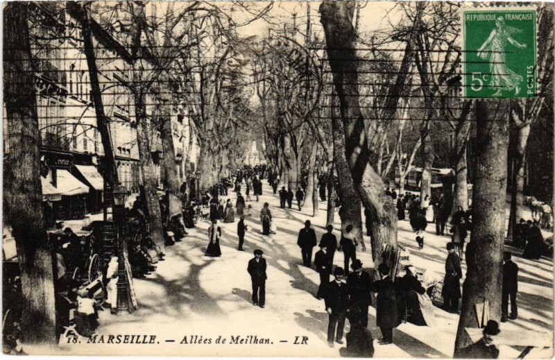 Carte postale ancienne Marseille Allees de Meilhan à Marseille