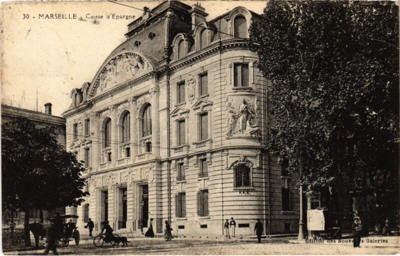 Carte postale ancienne Marseille Caisse d'Epargne à Marseille