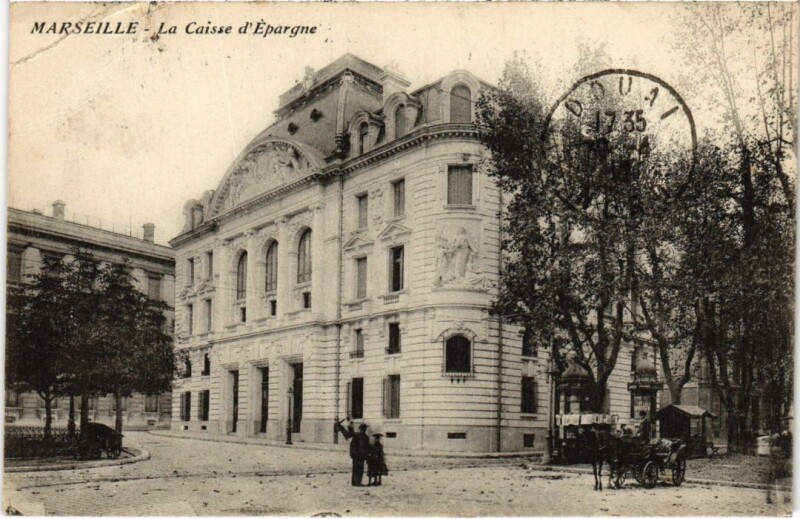 Carte postale ancienne Marseille La Caisse d'Epargne à Marseille