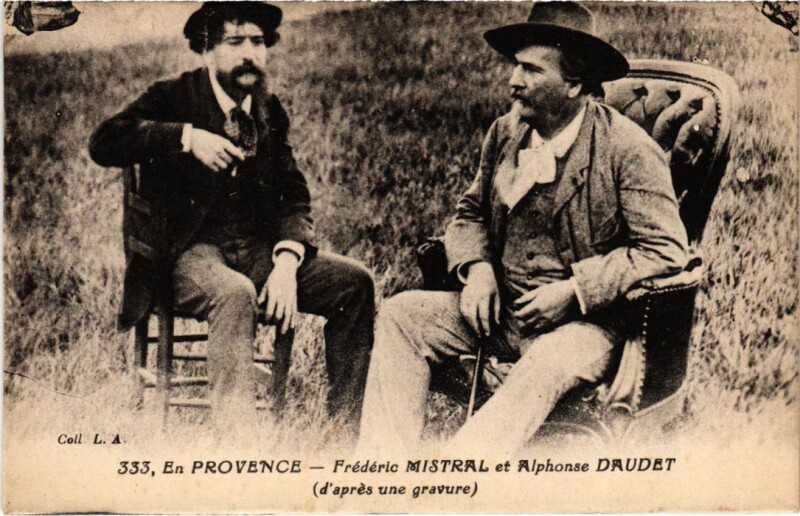 Carte postale ancienne En Provence - Frederic Mistral et Alphonse Daudet