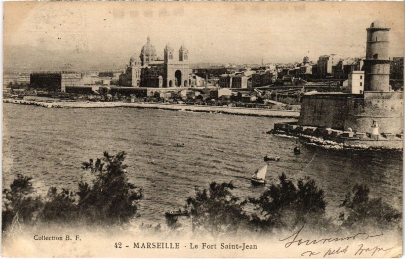 Carte postale ancienne Marseille Le Fort Saint-Jean à Marseille