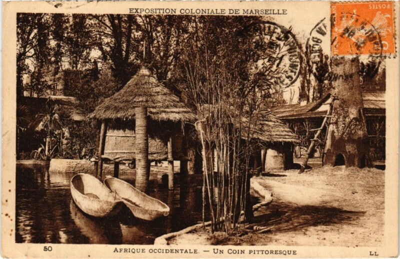 Carte postale ancienne Marseille Exposition Coloniale - Afrique Occidentale à Marseille