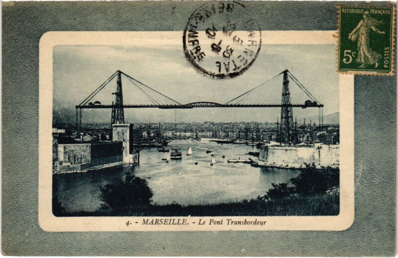 Carte postale ancienne Marseille Le Pont Transbordeur à Marseille