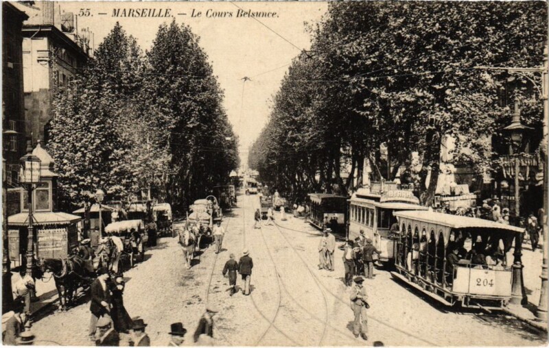 Carte postale ancienne Marseille Le Cours Belsunce à Marseille