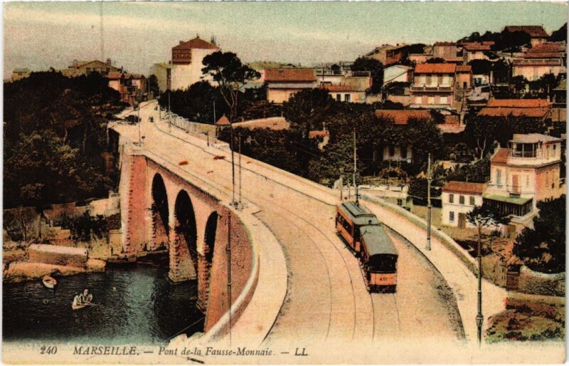 Carte postale ancienne Marseille Pont de la Fausse Monnaie à Marseille