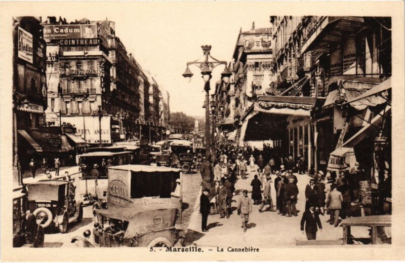 Carte postale ancienne Marseille La Cannebiere à Marseille