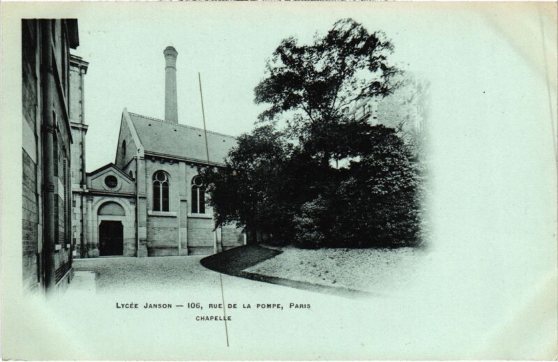 Carte postale ancienne Lycée Janson - 106, Rue de la Pompe - Chapelle à Paris 16e