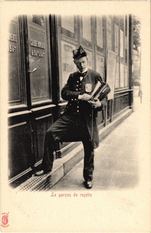 Carte postale ancienne Paris Petits Metiers le garcon de recette