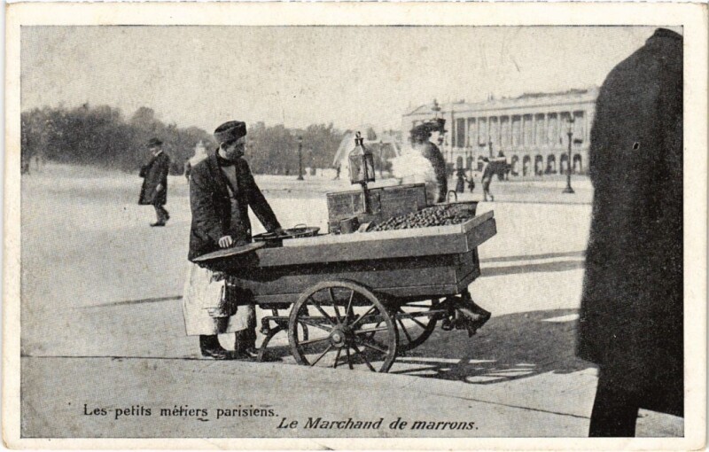Carte postale ancienne Paris Petits Metiers Le Marchand de marrons