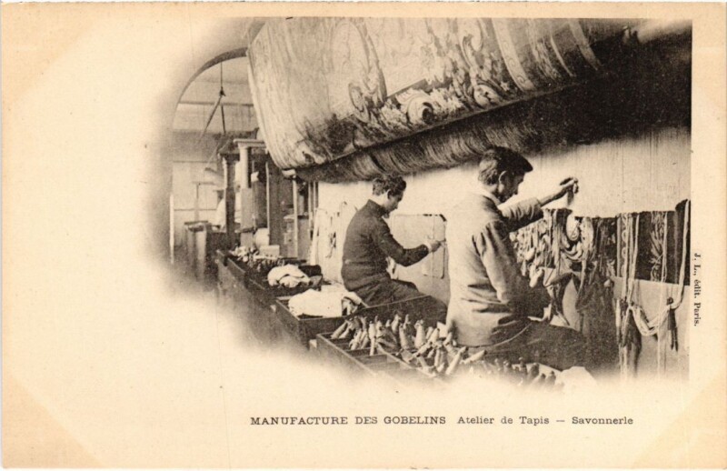 Carte postale ancienne Manufacture des Gobelins - Atelier de Tapis - Savonnerie à Paris 13e