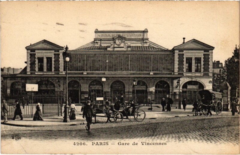 Carte postale ancienne Gare de Vincennes à Paris 12e