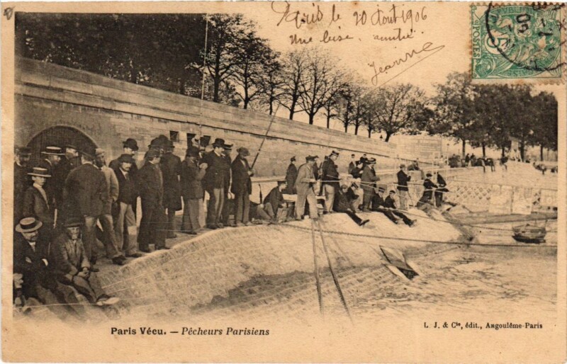 Carte postale ancienne Paris Vecu. Pecheurs