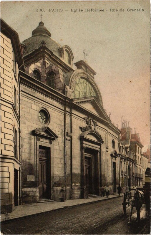 Carte postale ancienne Paris 7e Eglise refomree Rue de Grenelle à Paris 7e