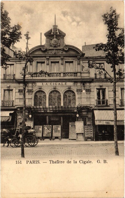 Carte postale ancienne Théâtre de la Cigale à Paris 9e