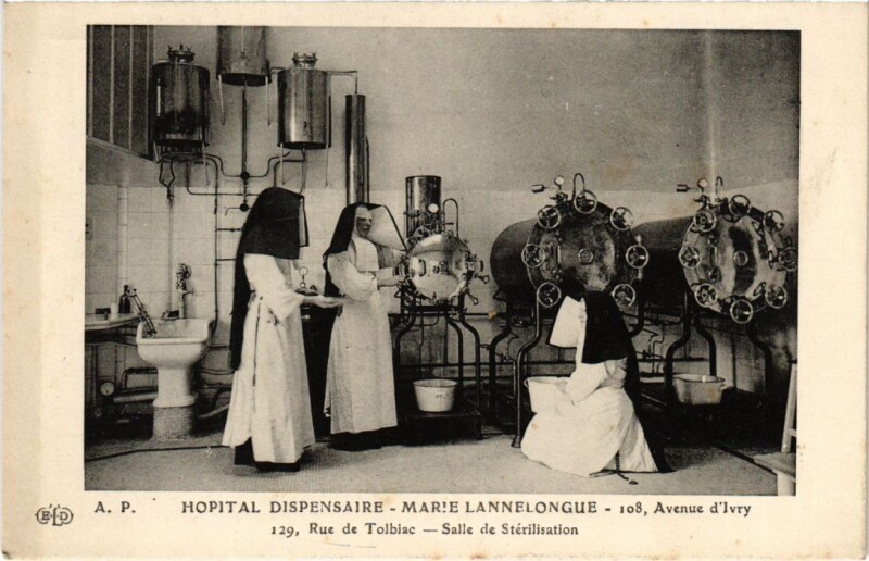 Carte postale ancienne Paris 13e Hopital Dispensaire Marie-Lannelongue 129, Rue Tolbiac à Paris 13e