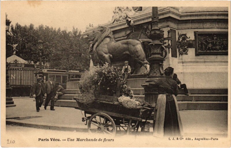 Carte postale ancienne Paris Vecu. Une Marchande de Fleurs