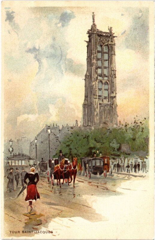 Carte postale ancienne Paris Tour Saint-Jacques Litho