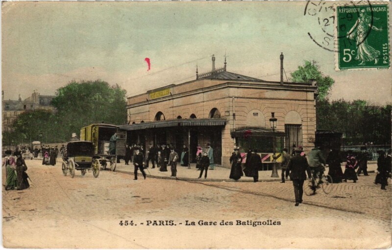 Carte postale ancienne La Gare des Batignolles à Paris 17e