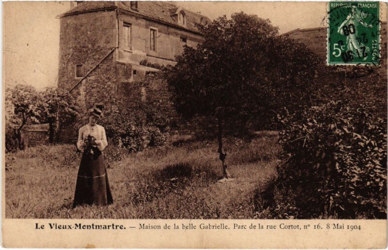 Carte postale ancienne Vieux Montmartre - Maison de la belle Gabrielle - Parc de la rue Cortot à Paris 18e
