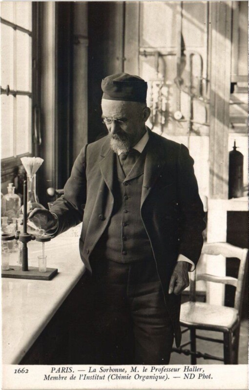 Carte postale ancienne Paris 5e la Sorbonne Prof. Haller Chimie Organique à Paris 5e