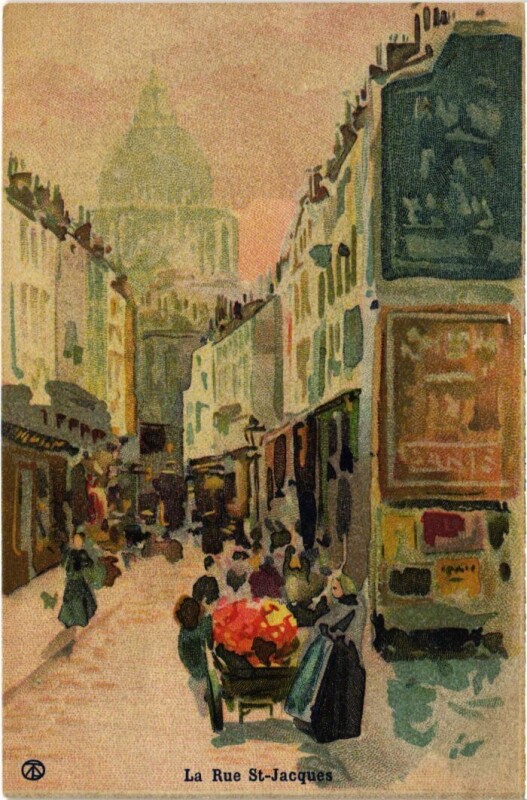 Carte postale ancienne Paris Rue Saint-Jacques