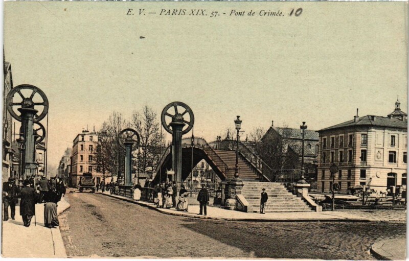 Carte postale ancienne Pont de Crimée à Paris 19e
