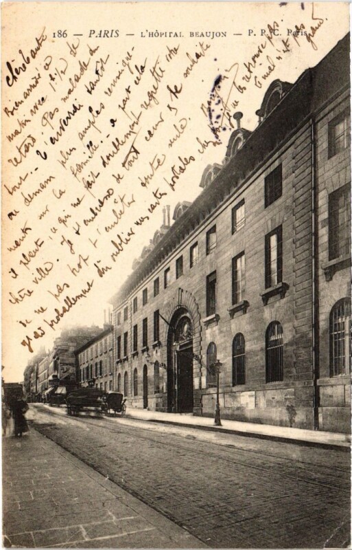 Carte postale ancienne L'Hôpital Beaujon à Paris 8e