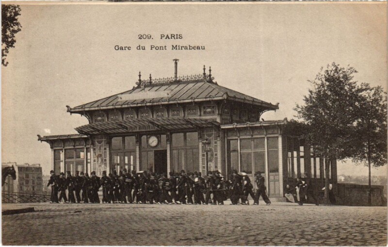 Carte postale ancienne Gare du Pont Mirabeau à Paris 15e