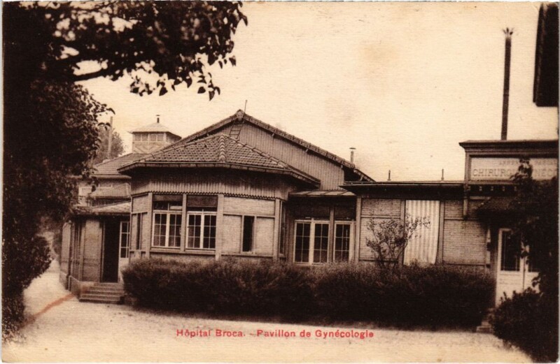 Carte postale ancienne Paris 13e Hopital Broca Paviilon de Gynecologie à Paris 13e