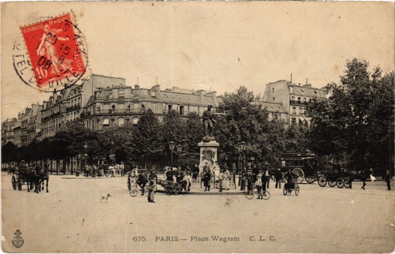 Carte postale ancienne Place Wagram à Paris 17e