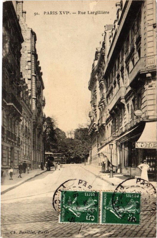 Carte postale ancienne Rue Largillière à Paris 16e