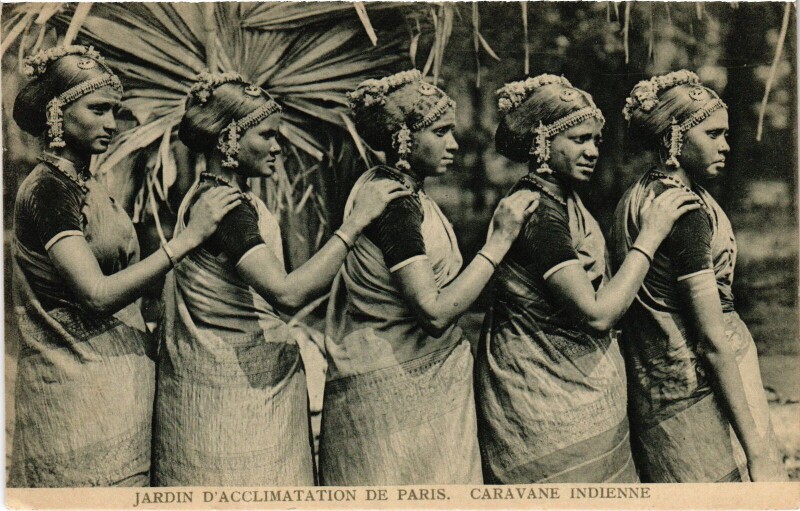 Carte postale ancienne Jardin d'Acclimatation de Paris - Caravane Indienne à Neuilly-sur-Seine