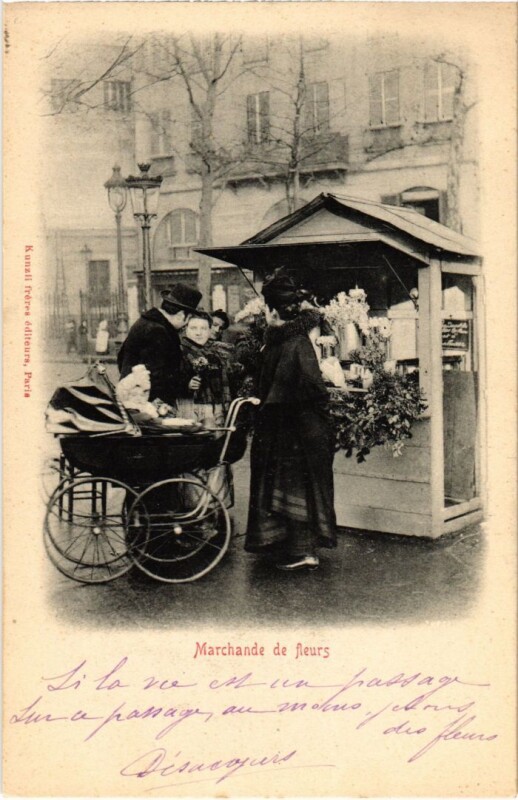 Carte postale ancienne Paris Petits Metiers la marchande de fleurs à Paris