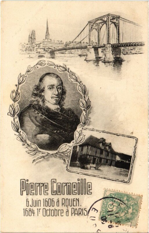 Carte postale ancienne Paris Pierre Corneille Litho