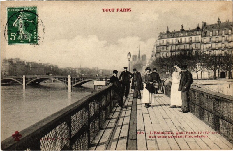 Carte postale ancienne Tout Paris 815 4e l'Estacade Quai Henri Iv