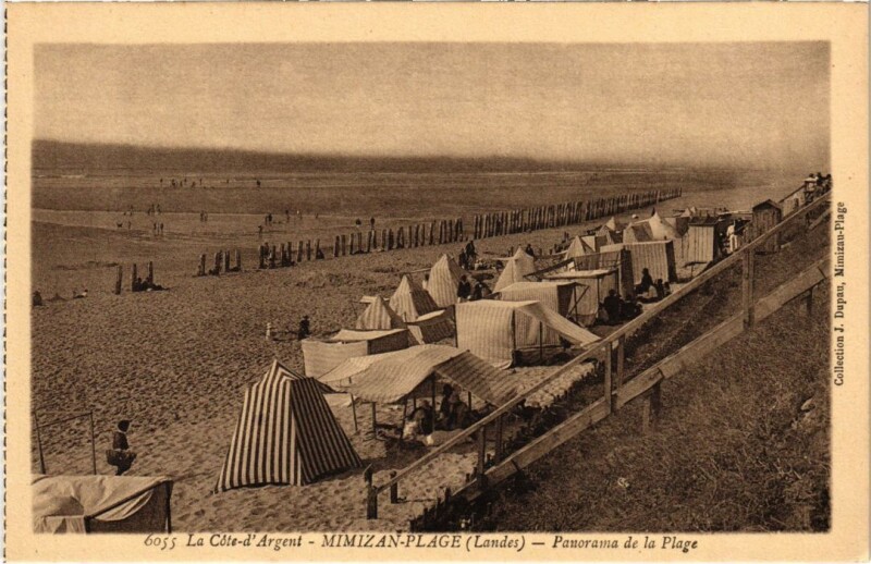 Carte postale ancienne Mimizan les Bains Panorama de la Plage à Mimizan