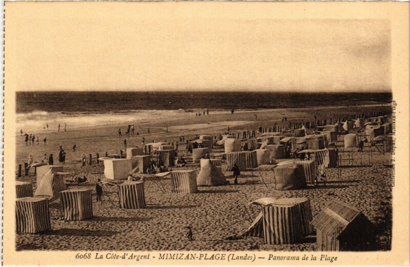 Carte postale ancienne Mimizan les Bains Panorama de la Plage à Mimizan