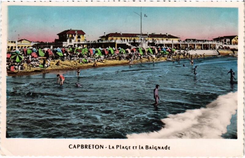 Carte postale ancienne Capbreton La Plage et la Baignade à Capbreton