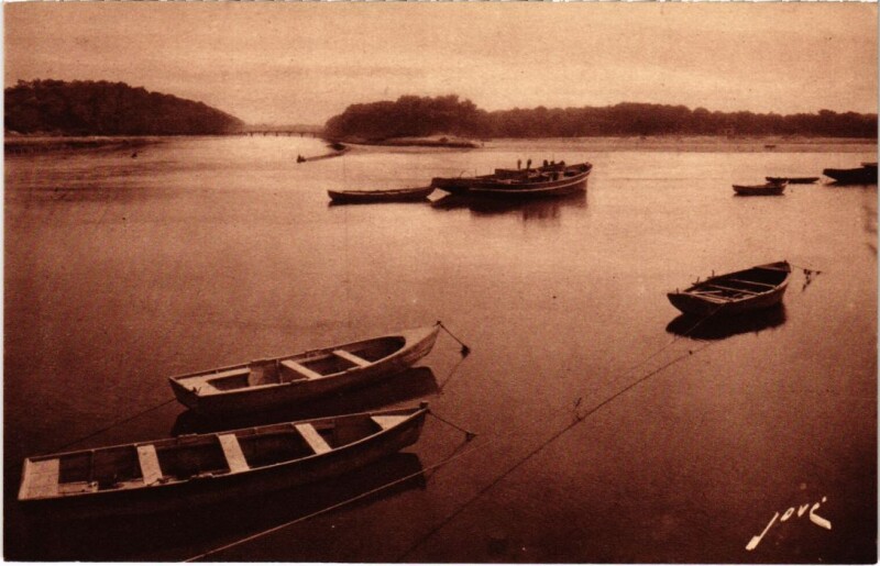 Carte postale ancienne Capbreton Jonction des canaux du Boudigau à Capbreton