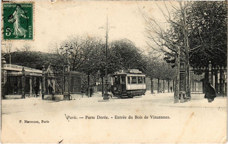 Carte postale ancienne Paris 12e Porte Doree Tramway P. Marmuse à Paris 12e