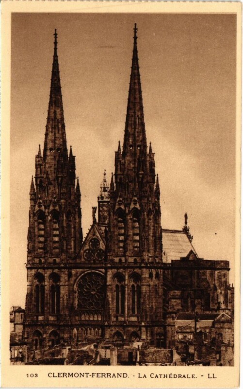 Carte postale ancienne Clermont Ferrand La Cathedrale France à Clermont-Ferrand