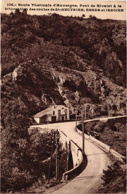 Carte postale ancienne Route Thermale d'Auvergne France