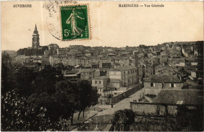 Carte postale ancienne Auvergne Maringues-Vue Generale France à Maringues