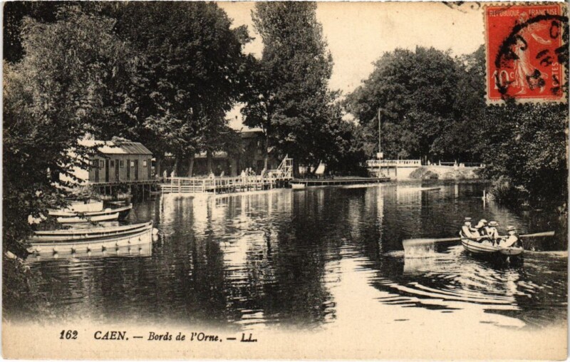 Carte postale ancienne Caen Bords de l'Orne France